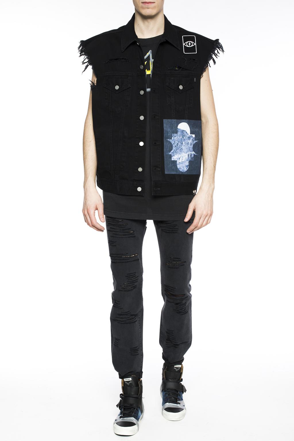 Black Patched oversize denim vest Diesel - Vitkac France